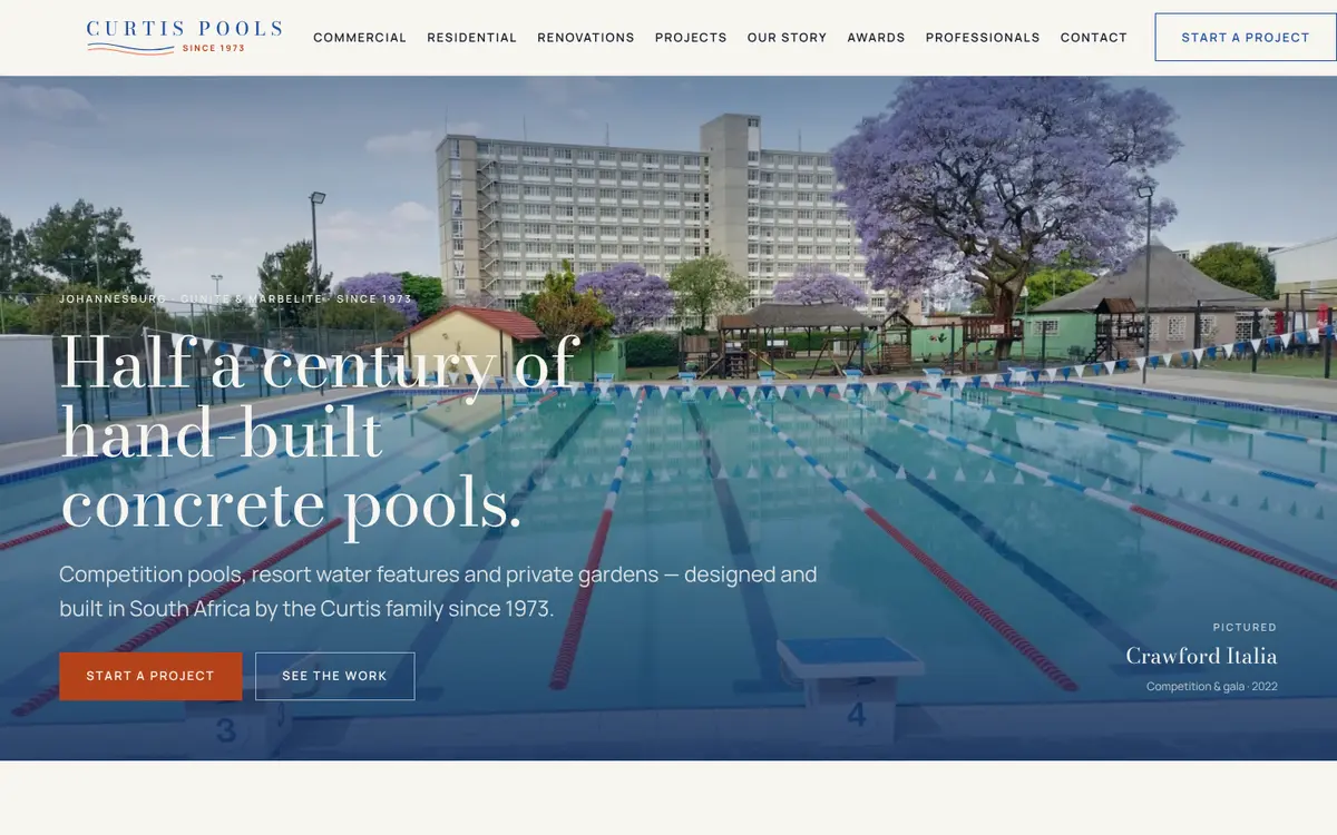 Curtis Pools home page